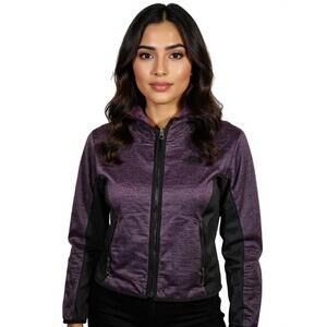 The North Face Purple Black Jacket Arcata Asymmetrical Zip Hoodie Lightweight S
